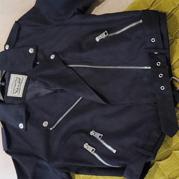 Navy Blue Suede Leather Moto Jacket Size Medium. NWT - Picture 4 of 5